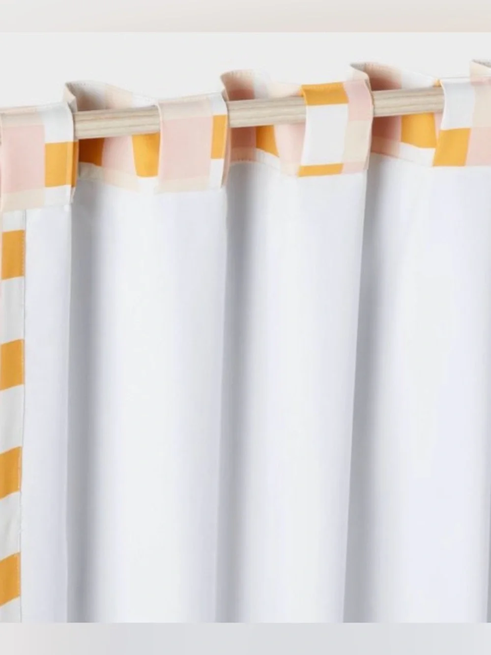 42”Wx84”L Pillowfort Checkered Blackout Kids Curtain - Orange & Pink w/Panel NWT